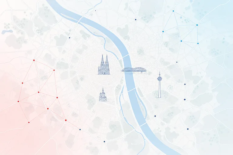 Illustrierte Karte von Köln